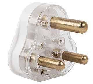 PLUG TOP 16A SOLID BRASS PIN WHITE