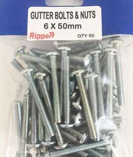 Bolt Gutter & Nuts - 6Mm*50Mm - Blist Of 50