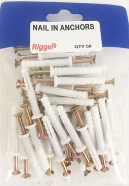 Nail In Anchors Blist 6X 40 Pkt50