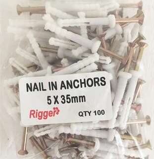 NAIL IN ANCHORS BULK 5X 35 PACK 100