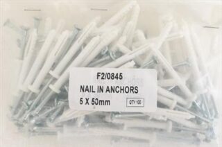 NAIL IN ANCHORS BULK 5X 50 PACK 100