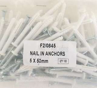 NAIL IN ANCHORS BULK 5X 50 PACK 100