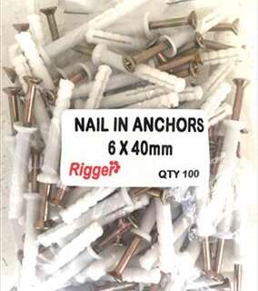 NAIL IN ANCHORS BULK 6X 40 PACK 100