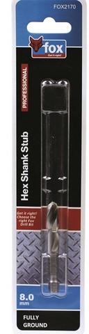 DRILL STUB FOX HSS HEX  8.0X60MM XXX
