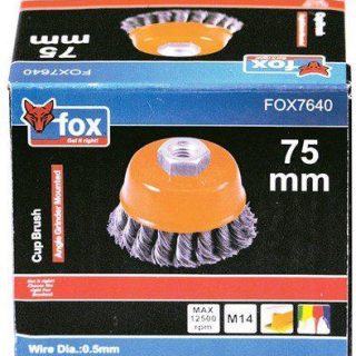 WIRE CUP FOX TWIST M14  75MM(GRINDER)