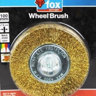WIRE WHEEL FOX CRIMPED 100MM(DRILL)