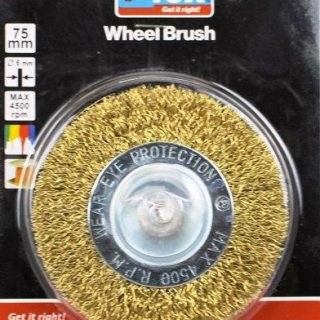 WIRE WHEEL FOX CRIMPED  75MM(DRILL)