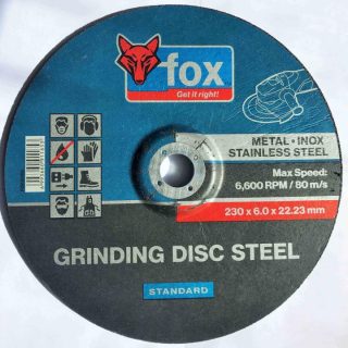 DISC FOX GRIND STEEL 230X6.0MM STD