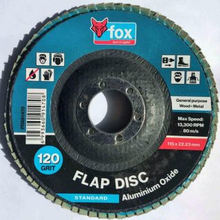 DISC FOX FLAP STD ALU/OXIDE 115MM 120G