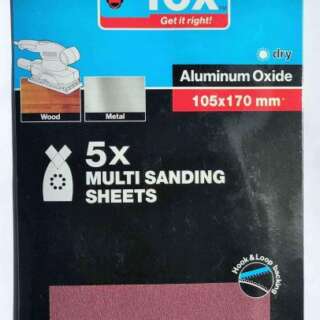 ABR FOX MULTI SANDING SHEETS P60 P/5