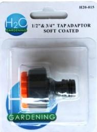 GARDEN TAP ADAPTOR 1/2 & 3/4" ABS SOFTGRIP H20015 RIGGER