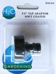 GARDEN TAP ADAPTOR 3/4" ABS SOFTGRIP BLISTER H20016 RIGGER