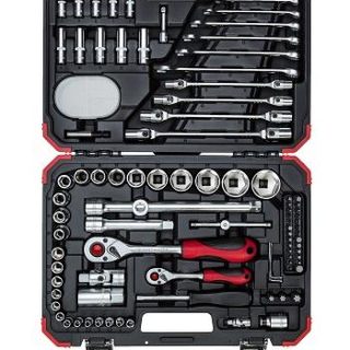 SOCKET SET GED RED 1/4``+1/2`` 92 PCE