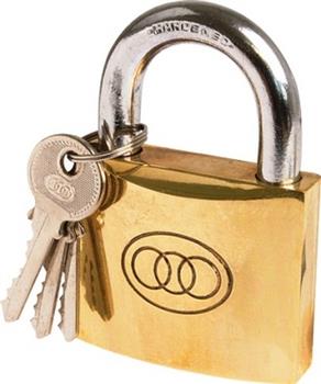 PADLOCK TRI BRASS BOX 25MM #262