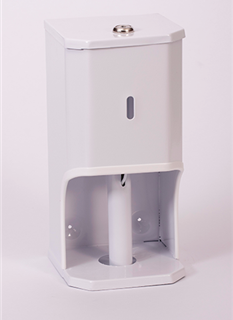 TOILET ROLL HOLDER LOCK 2TIER WHITE SQR