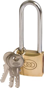 PADLOCK TRI BRASS BOX L/S 38MM #264L