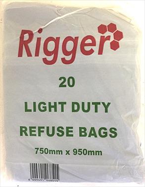 REFUSE BAGS BLACK (20 S) 750MM*950MM*30#