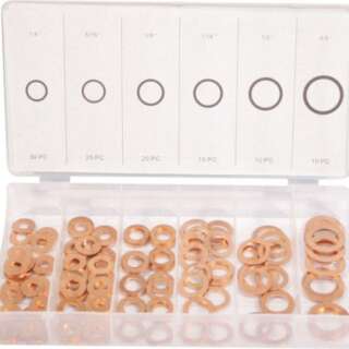 ASSORTED MTS WASHERS FLAT COPPER 110PC