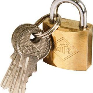 PADLOCK MTS BRASS PLATED P/P  20MM