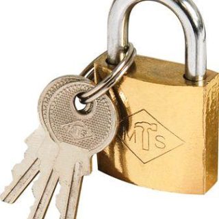 PADLOCK MTS BRASS PLATED P/P  25MM