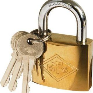 PADLOCK MTS BRASS PLATED P/P  50MM