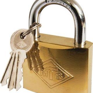 PADLOCK MTS BRASS PLATED P/P  63MM