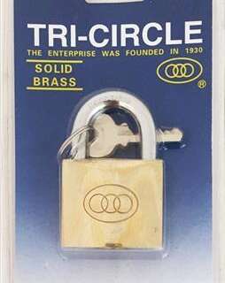 Lock Padlock Tricircle Brass 38Mm Blist 264C