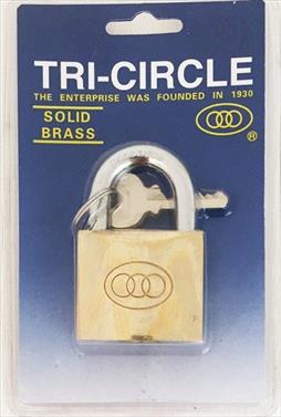 Lock Padlock Tricircle Brass 38Mm Blist 264C