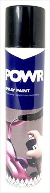 PAINT SPRAY STD BLACK MAT 300ML POWR