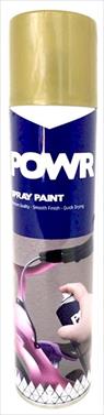 PAINT SPRAY METAL GOLD RICH PALE 300ML POWR
