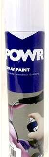 PAINT SPRAY STD  WHITE SATIN 300ML POWR