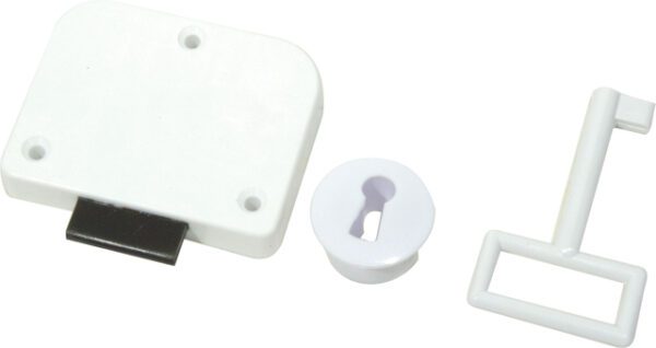 MACKIE LOCK CUPBOARD PLASTIC WHITE SET