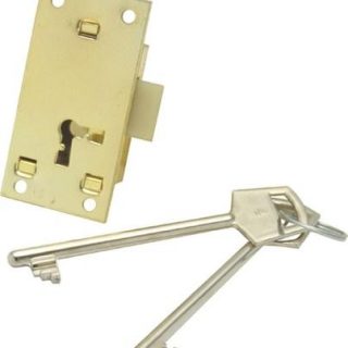 MACKIE LOCK CUPBOARD BRASS 2L2K 64MM SET