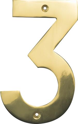 Mackie Numeral Solid Brass 152Mm No.3
