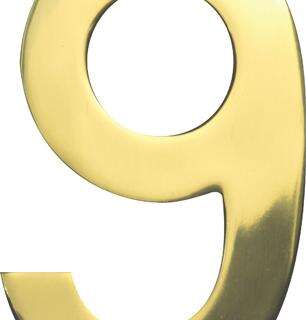 Mackie Numeral Solid Brass 152Mm No.9