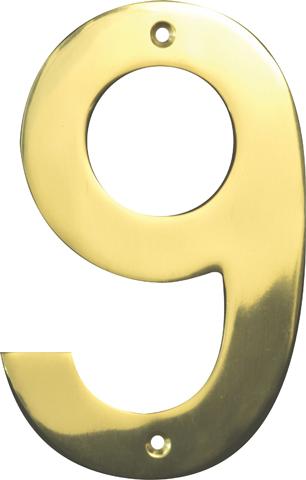 Mackie Numeral Solid Brass 152Mm No.9