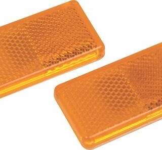 Reflective Oblong Stick-On Amber P/2