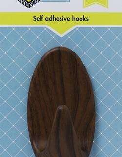 Mts Home  Giant Oval Hook Wood Grain 1Pc