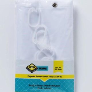 MTS HOME SHOWER CURTAN DRIP DRY WHITE