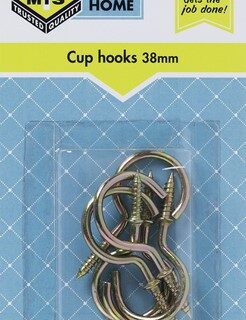 MTS HOME CUP HOOKS BRASS 38MM P/6