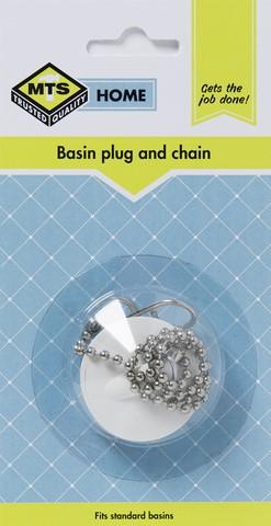 MTS HOME PLUG BASIN PVC WHITE & CHAIN