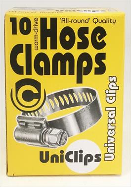 HOSE CLAMP G 4 SIZE 6MM* 16MM S/S BOX OF 10 - UNIVERSAL