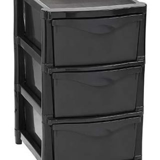 DRAWER UNIT 3-DRAWER BLACK UNASSEMBLED