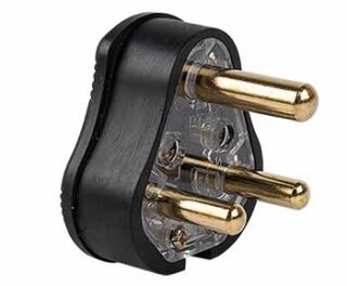 PLUG TOP SOLID BRASS PIN H/D RUBBER