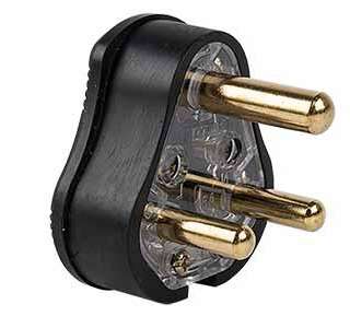 PLUG TOP SOLID BRASS PIN H/D RUBBER