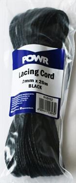 CORD LACING BLACK 2MMX20MTR