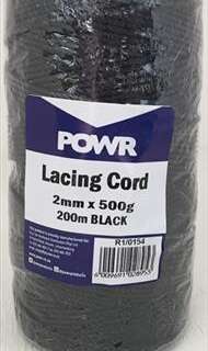 CORD LACING BLACK 2MMX500GR