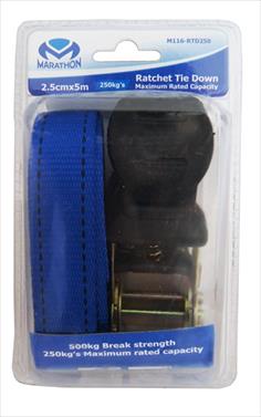 RATCHET TIE DOWN MARATHON 25MM X 5MT M116-RTD250