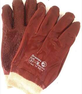 GLOVES PVC COAT RED EX/HD TERRY PALM ROUGH K/WRIST LRG G01
