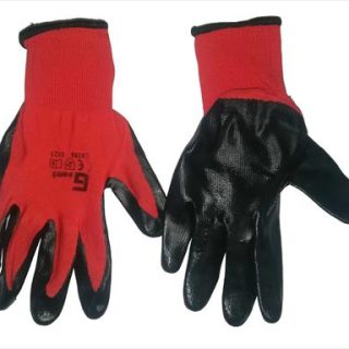 GLOVES NITRILE COATED SMOOTH RED SIZE 10